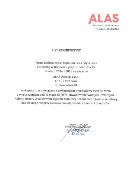 Alas przebudowa sieci